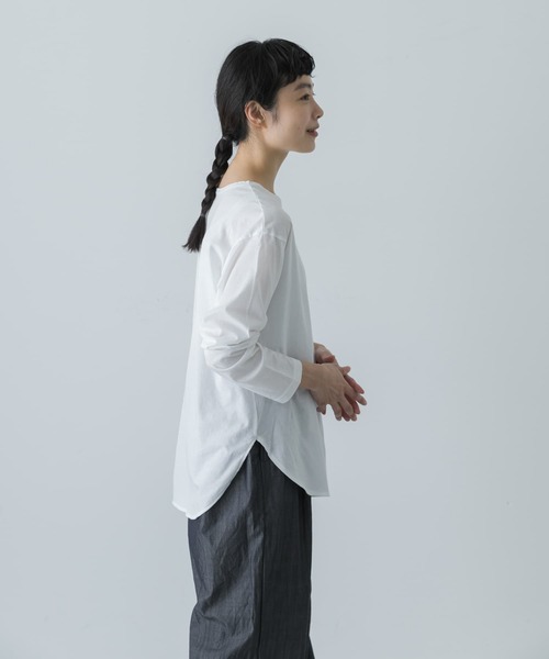 かぐれ（カグレ）の「シフォン天竺カットソー（Tシャツ/カットソー・レディース・ライトブルー/オフホワイト/グレー・FREE）」の6枚目の写真