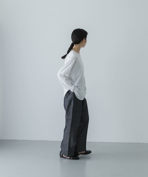 かぐれ（カグレ）の「シフォン天竺カットソー（Tシャツ/カットソー・レディース・ライトブルー/オフホワイト/グレー・FREE）」の4枚目の写真