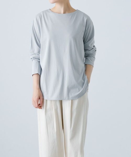 かぐれ（カグレ）の「シフォン天竺カットソー（Tシャツ/カットソー・レディース・ライトブルー/オフホワイト/グレー・FREE）」の19枚目の写真