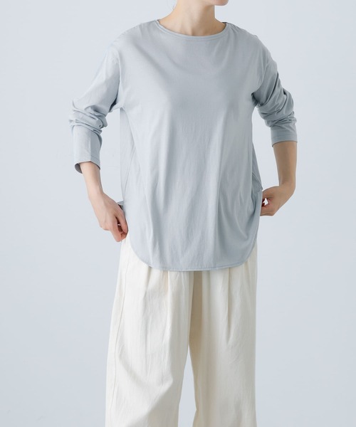 かぐれ（カグレ）の「シフォン天竺カットソー（Tシャツ/カットソー・レディース・ライトブルー/オフホワイト/グレー・FREE）」の18枚目の写真