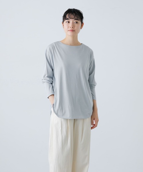 かぐれ（カグレ）の「シフォン天竺カットソー（Tシャツ/カットソー・レディース・ライトブルー/オフホワイト/グレー・FREE）」の17枚目の写真