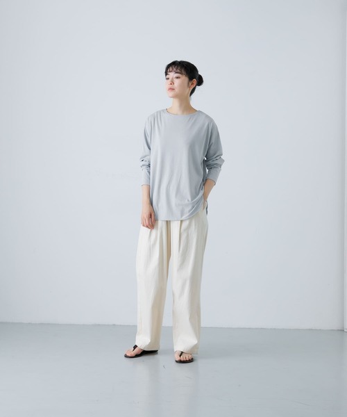 かぐれ（カグレ）の「シフォン天竺カットソー（Tシャツ/カットソー・レディース・ライトブルー/オフホワイト/グレー・FREE）」の16枚目の写真