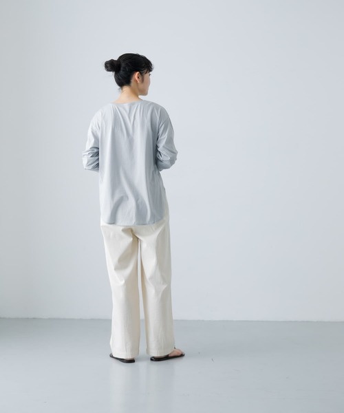 かぐれ（カグレ）の「シフォン天竺カットソー（Tシャツ/カットソー・レディース・ライトブルー/オフホワイト/グレー・FREE）」の14枚目の写真