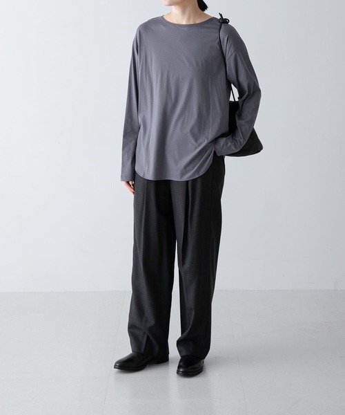 かぐれ（カグレ）の「シフォン天竺カットソー（Tシャツ/カットソー・レディース・ライトブルー/オフホワイト/グレー・FREE）」の12枚目の写真