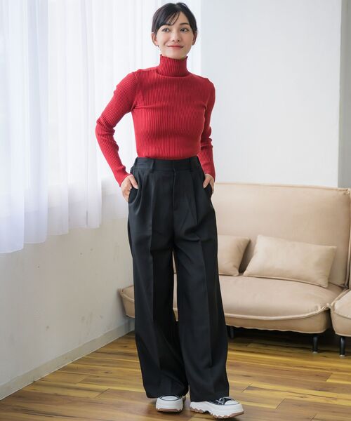 RETRO GIRL（レトロガール）の「【ゆるてろ】スラックスPT（スラックス・レディース・ブラック/チャコールグレー・FREE）」の3枚目の写真