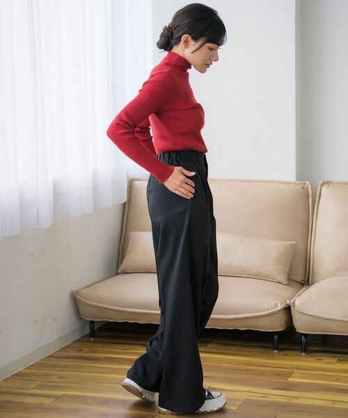 RETRO GIRL（レトロガール）の「【ゆるてろ】スラックスPT（スラックス・レディース・ブラック/チャコールグレー・FREE）」の4枚目の写真