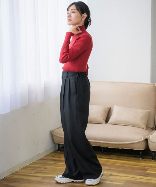 RETRO GIRL（レトロガール）の「【ゆるてろ】スラックスPT（スラックス・レディース・ブラック/チャコールグレー・FREE）」の5枚目の写真