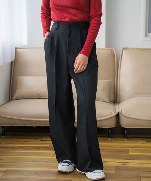 RETRO GIRL（レトロガール）の「【ゆるてろ】スラックスPT（スラックス・レディース・ブラック/チャコールグレー・FREE）」の9枚目の写真