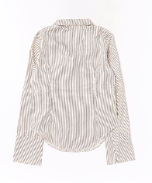 AsheKsha(アシクシャ)の「ネクタイ付き ストライプシャツ(シャツ/ブラウス・レディース・ベージュ/イエロー/ピンク・F)」の11枚目の写真
