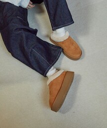 エコファーミュール/フェイクムートンシューズ