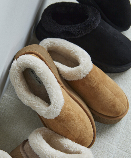 FREAK'S STORE(フリークスストア)の「エコファーミュール/フェイクムートンシューズ(その他シューズ・レディース・ブラック/キャメル/ベージュ・36/37/38)」の7枚目の写真