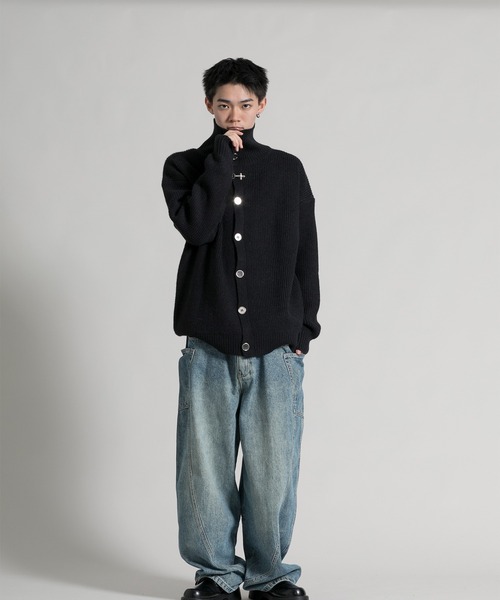 aimoha(アイモハ)の「【aimoha neo】 Modern High-Neck Cardigan(カーディガン/ボレロ・メンズ・ブラック/グレー・MEDIUM/LARGE/X-LARGE/XX-LARGE)」の9枚目の写真