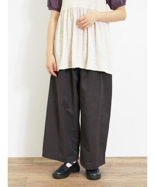 Samansa Mos2（サマンサ モスモス）の「ドローコードデザインワイドパンツ（その他パンツ・レディース・ベージュ/チャコールグレー/カーキ・F）」の2枚目の写真