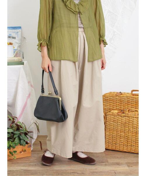 Samansa Mos2（サマンサ モスモス）の「ドローコードデザインワイドパンツ（その他パンツ・レディース・ベージュ/チャコールグレー/カーキ・F）」の4枚目の写真