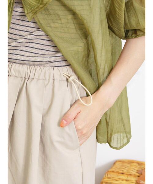 Samansa Mos2（サマンサ モスモス）の「ドローコードデザインワイドパンツ（その他パンツ・レディース・ベージュ/チャコールグレー/カーキ・F）」の5枚目の写真