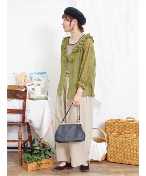 Samansa Mos2（サマンサ モスモス）の「ドローコードデザインワイドパンツ（その他パンツ・レディース・ベージュ/チャコールグレー/カーキ・F）」の7枚目の写真