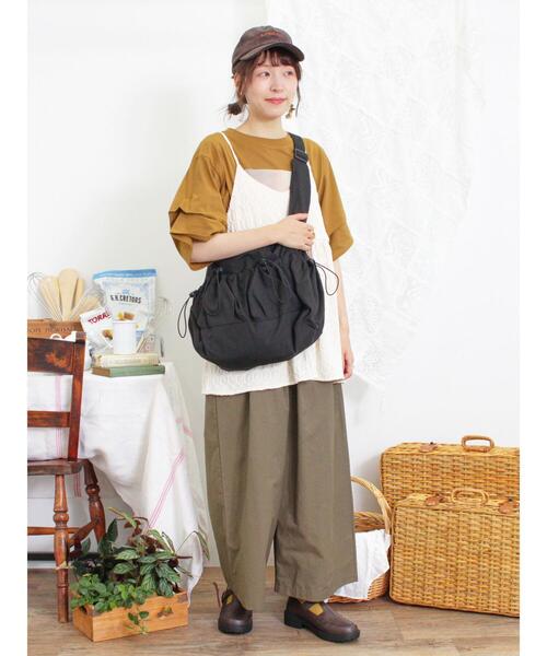 Samansa Mos2（サマンサ モスモス）の「ドローコードデザインワイドパンツ（その他パンツ・レディース・ベージュ/チャコールグレー/カーキ・F）」の9枚目の写真