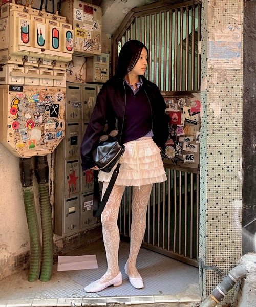 LONSLAN フリルミニスカート ブラック LONSLAN フリルミニスカート ブラック LONSLAN フリルミニ