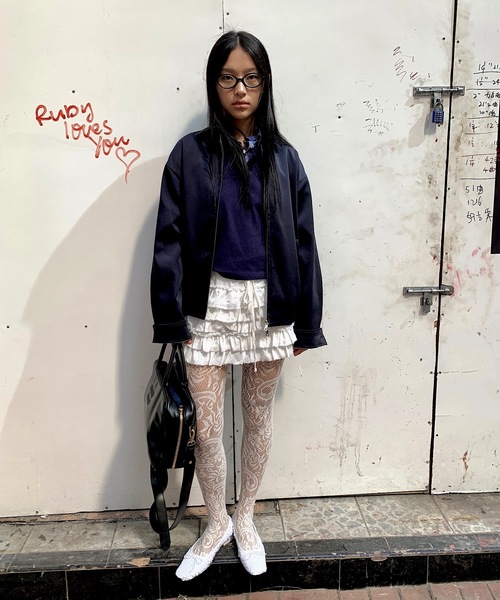 LONSLAN フリルミニスカート ブラック SANSeLF（サンセルフ）の「【LONSLAN】ティアードフリルミニ