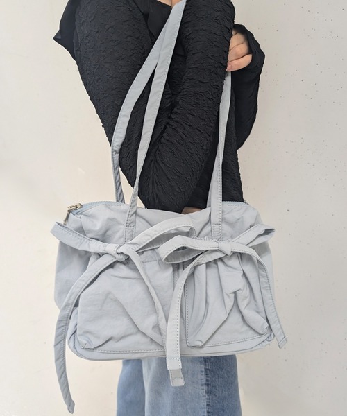 RUBY AND YOU（ルビーアンドユー）の「［select］リボンショルダーバッグ（ショルダーバッグ・レディース・ピンク/ブルー/アイボリー/ブラック・FREE）」の7枚目の写真