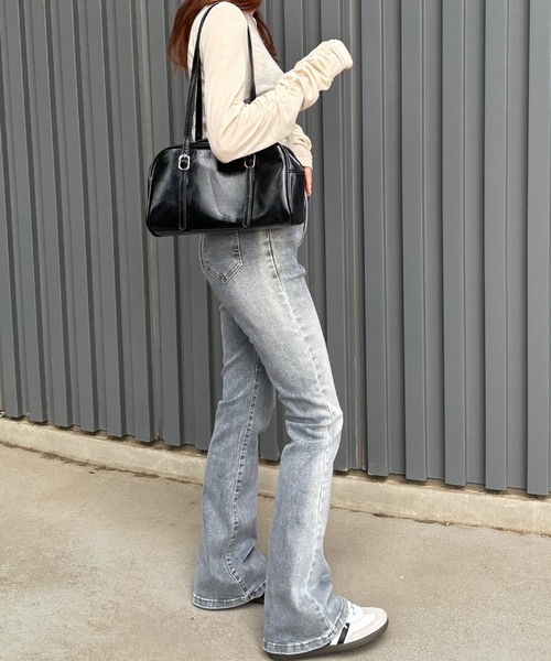 ISOOK（アイスー）の「【ISOOK / アイスー】袖シャーリングトップス  / ギャザー 長袖 ロンT シアートップス レイヤード 無地 春服 春トップス アイボリー ブルー グレー ZOZOTOWN限定（Tシャツ/カットソー・レディース・アイボリー/ブルー/グレー・FREE）」の17枚目の写真