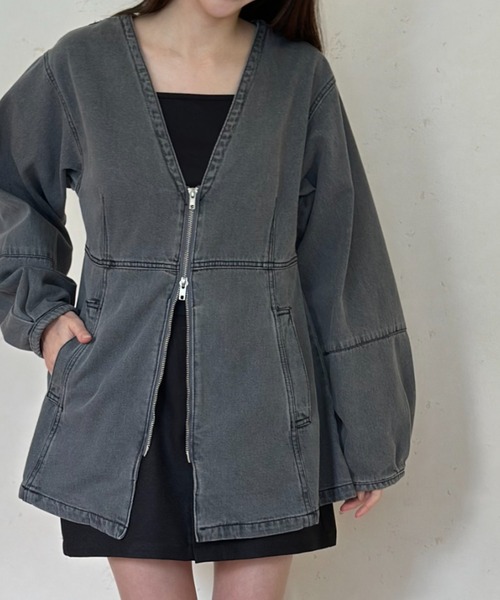SALE【Alaia】デニム ペプラム ジャケット Alaïa Peplum Denim Jacket | Blue | FARFETCH