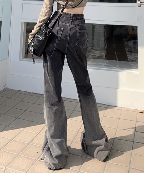 i-dare(アイディア)の「【i-dare】ヘビー ワイド フレア デニム パンツ(デニムパンツ・レディース・グレー・SMALL/MEDIUM/LARGE)」の5枚目の写真
