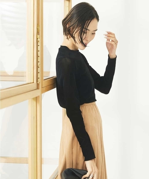 【セール】ナイロンチュールフロッキーカットソー（Tシャツ/カットソー）｜MICHEL KLEIN（ミッシェル・クラン）