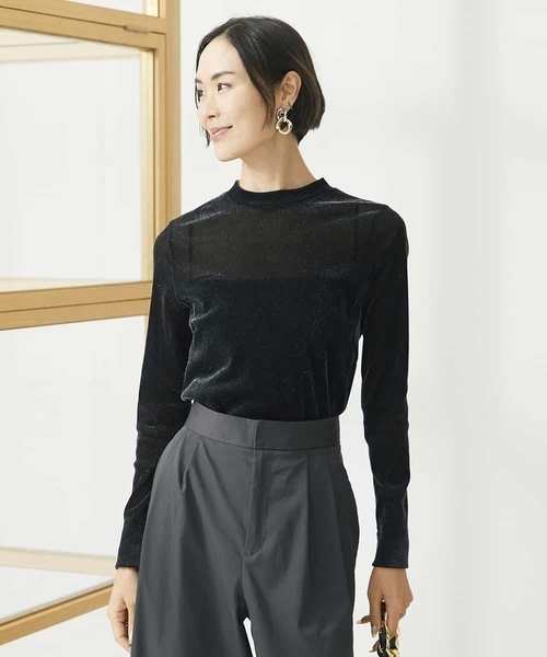 【セール】ナイロンチュールフロッキーカットソー（Tシャツ/カットソー）｜MICHEL KLEIN（ミッシェル・クラン）