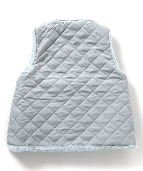 apres les cours（アプレレクール）の「【WEB限定】リバーシブルファーベスト（ダウンベスト・キッズ・アイボリー/サックスブルー/ブラウン・80/90/100/110/120/130/140）」の18枚目の写真