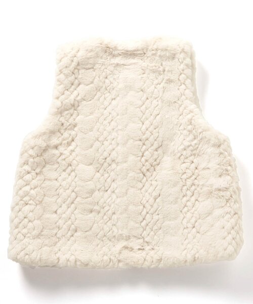 apres les cours（アプレレクール）の「【WEB限定】リバーシブルファーベスト（ダウンベスト・キッズ・アイボリー/サックスブルー/ブラウン・80/90/100/110/120/130/140）」の7枚目の写真