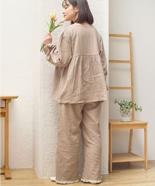 ◎新品未使用タグ付き　ラデュレパジャマ　50/ダブルガーゼ　いちご刺繍　ホワイト ◎新品未使用タグ付きラデュレパジャマ50/ダブルガーゼいちご