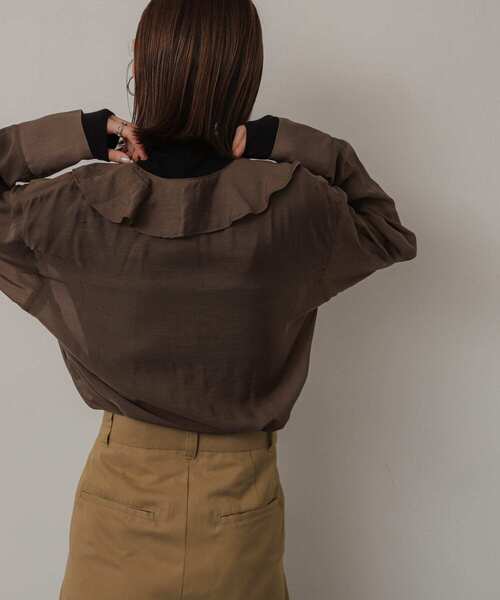 SENSE OF PLACE by URBAN RESEARCH（センスオブプレイスバイアーバンリサーチ）の「フリルカラーブラウス（シャツ/ブラウス・レディース・ブルー系その他/カーキ/オフホワイト・ONE）」の21枚目の写真