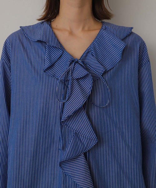 SENSE OF PLACE by URBAN RESEARCH（センスオブプレイスバイアーバンリサーチ）の「フリルカラーブラウス（シャツ/ブラウス・レディース・ブルー系その他/カーキ/オフホワイト・ONE）」の16枚目の写真