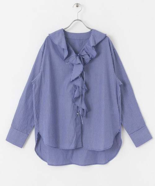 SENSE OF PLACE by URBAN RESEARCH（センスオブプレイスバイアーバンリサーチ）の「フリルカラーブラウス（シャツ/ブラウス・レディース・ブルー系その他/カーキ/オフホワイト・ONE）」の12枚目の写真