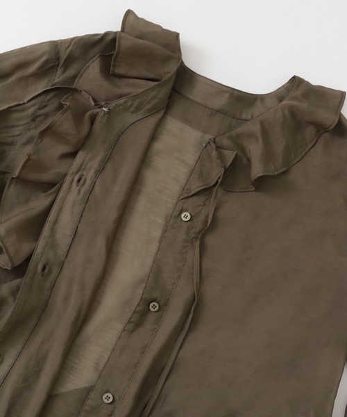 SENSE OF PLACE by URBAN RESEARCH（センスオブプレイスバイアーバンリサーチ）の「フリルカラーブラウス（シャツ/ブラウス・レディース・ブルー系その他/カーキ/オフホワイト・ONE）」の10枚目の写真