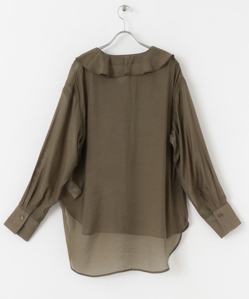 SENSE OF PLACE by URBAN RESEARCH（センスオブプレイスバイアーバンリサーチ）の「フリルカラーブラウス（シャツ/ブラウス・レディース・ブルー系その他/カーキ/オフホワイト・ONE）」の9枚目の写真