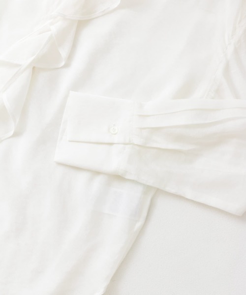 SENSE OF PLACE by URBAN RESEARCH（センスオブプレイスバイアーバンリサーチ）の「フリルカラーブラウス（シャツ/ブラウス・レディース・ブルー系その他/カーキ/オフホワイト・ONE）」の7枚目の写真