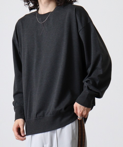 FUNALIVE（ファンアライブ）の「Relaxed fit plain crew neck sweatshirt / リラックスフィット 無地 クルーネックスウェットトレーナー unisex（スウェット・メンズ・オートミール/ネイビー/杢グレー/ヘザーチャコール/ブラック・M/L/XL）」の4枚目の写真