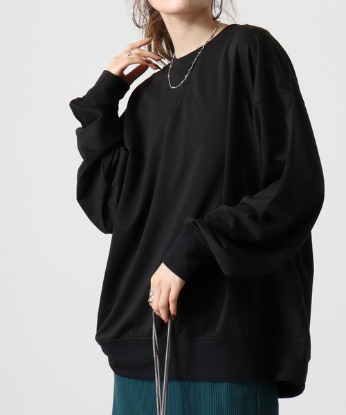 FUNALIVE（ファンアライブ）の「Relaxed fit plain crew neck sweatshirt / リラックスフィット 無地 クルーネックスウェットトレーナー unisex（スウェット・メンズ・オートミール/ネイビー/杢グレー/ヘザーチャコール/ブラック・M/L/XL）」の3枚目の写真