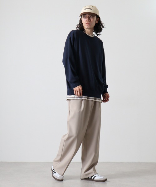 FUNALIVE（ファンアライブ）の「Relaxed fit plain crew neck sweatshirt / リラックスフィット 無地 クルーネックスウェットトレーナー unisex（スウェット・メンズ・オートミール/ネイビー/杢グレー/ヘザーチャコール/ブラック・M/L/XL）」の18枚目の写真