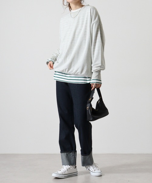 FUNALIVE（ファンアライブ）の「Relaxed fit plain crew neck sweatshirt / リラックスフィット 無地 クルーネックスウェットトレーナー unisex（スウェット・メンズ・オートミール/ネイビー/杢グレー/ヘザーチャコール/ブラック・M/L/XL）」の6枚目の写真