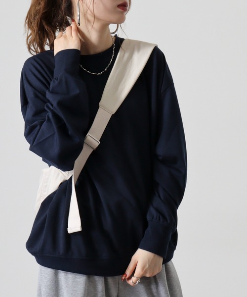 FUNALIVE（ファンアライブ）の「Relaxed fit plain crew neck sweatshirt / リラックスフィット 無地 クルーネックスウェットトレーナー unisex（スウェット・メンズ・オートミール/ネイビー/杢グレー/ヘザーチャコール/ブラック・M/L/XL）」の13枚目の写真