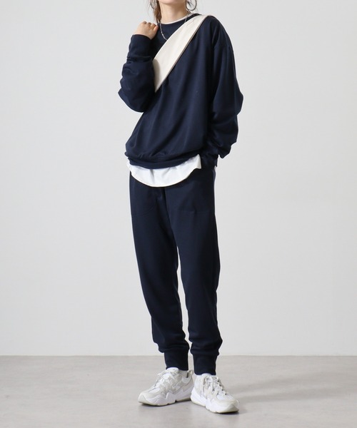 FUNALIVE（ファンアライブ）の「Relaxed fit plain crew neck sweatshirt / リラックスフィット 無地 クルーネックスウェットトレーナー unisex（スウェット・メンズ・オートミール/ネイビー/杢グレー/ヘザーチャコール/ブラック・M/L/XL）」の19枚目の写真