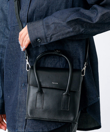 YArKA | 【YArKA/ヤーカ】2WAYハンドバッグ / ショルダーバッグ / ボックスハンドルフラップバッグ / 本革 / レザー / ブラック(トートバッグ)