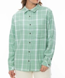 RVCA レディース MABLE FLANNEL 長袖シャツ/ルーカ胸ポケットチェック柄長袖シャツ