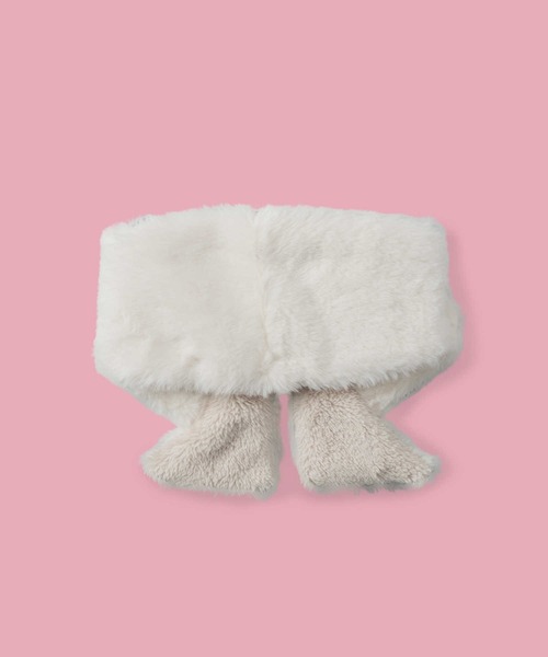 Right-on（ライトオン）の「【VIVIAN BLUE】フェイクファーリボンティペット（マフラー・キッズ・ホワイト/サックスブルー・フリー）」の3枚目の写真