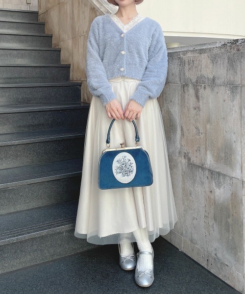 F i.n.t（フィント）の「【2サイズ展開】バックリボン２wayコルセットチュールスカート/F&A/fint（スカート・レディース・アイボリー/モーブ系/グリーン・1/2）」の6枚目の写真