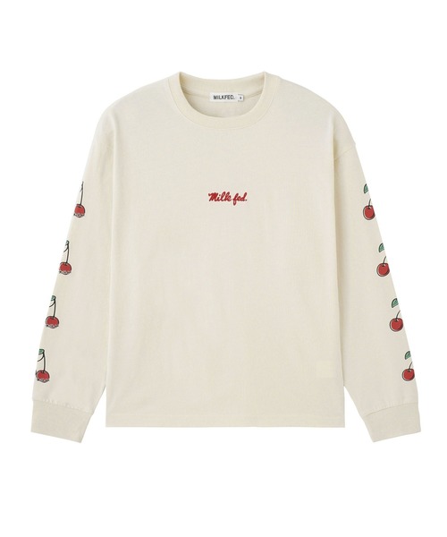 MILKFED.（ミルクフェド）の「SIDE CHERRIES WIDE L/S TEE（Tシャツ/カットソー・レディース・オフホワイト/チャコール/アッシュ・M/L）」の2枚目の写真