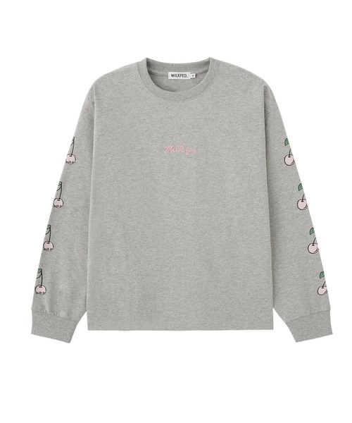 MILKFED.（ミルクフェド）の「SIDE CHERRIES WIDE L/S TEE（Tシャツ/カットソー・レディース・オフホワイト/チャコール/アッシュ・M/L）」の3枚目の写真